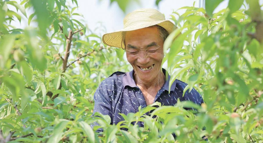 丰收的季节，村民喜笑颜开。记者 朱云卿 摄
